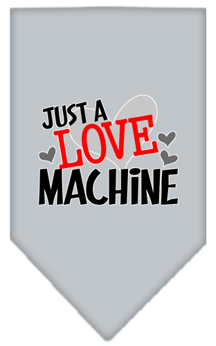 Love Machine Screen Print Bandana Grey Small